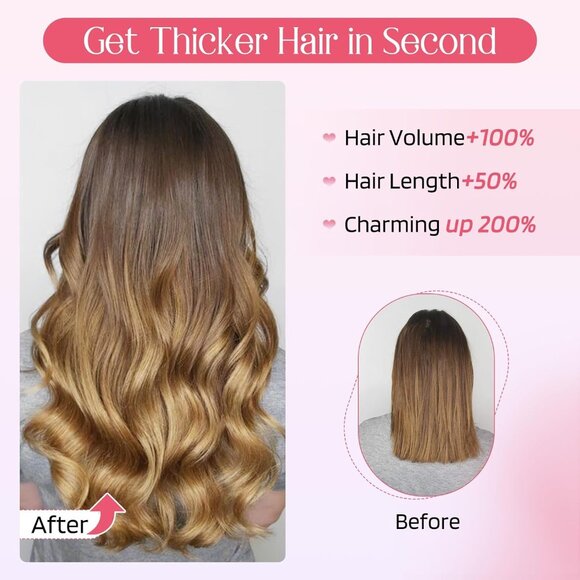 Clip in Hair Extensions Synthetic 14 Short Curly Golden Blonde Highlights - Picture 4 of 7
